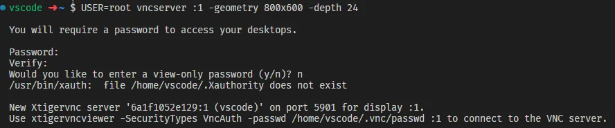 vncserver